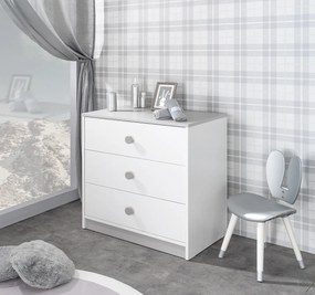 Zásuvková komoda Spencer - biela/šedá
