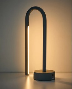 Svetlomodrá kovová LED stolová lampa (výška 30 cm) Bow – Kave Home