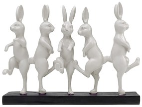 Dancing Rabbits dekorácia bielo-čierna 40 cm