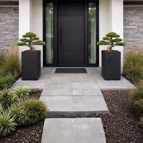 Sada 2 ks květináčů BETONIQUE 40x40/60x40 cm beton černá