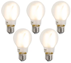 Sada 5 ks Inteligentné stmievateľné LED žiarovky E27 A60 matné 7W 806lm 2700-6500K