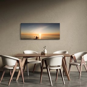 Obraz kanoistov pri západe (120x50 cm)