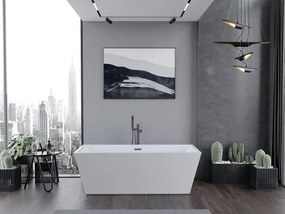 Mexen Lita, voľne stojaca vaňa 170 x 75 cm, biela, brúsený grafit prepad, 52121707500-95