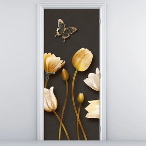 Fototapeta na dvere - Tulipány, abstraktné (95x205cm)