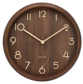 Karlsson 6021DW dizajnové nástenné hodiny hnedé,priemer 30 cm
