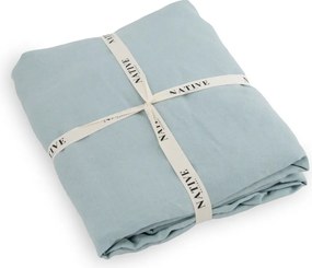 Svetlomodré ľanové obliečky na jednolôžko 135x200 cm Aqua – Native Natural