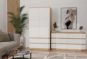 Šatní skříň MALWA I 90 cm dub artisan/bílá