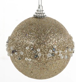 VIANOČNÁ BANKA NA STROMČEK SADA 4 KS (FI) 8 CM ŠAMPANSKÁ