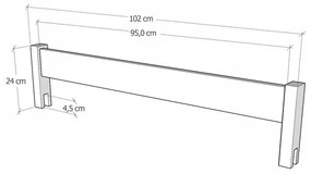 Odnímateľná bezpečnostná zábrana k detskej posteli - 102 cm