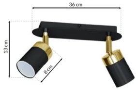 Bodové svietidlo JOKER 2xGU10/25W/230V čierna/zlatá