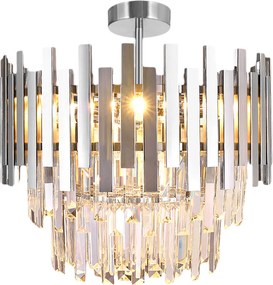 Luster Aspen I, 1x krištáľové/chrómové kovové tienidlo, (fi 45cm), ch