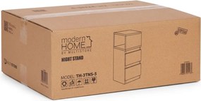 ModernHome Nočný stolík s LED osvetlením - 2 zásuvky biely ModernHome