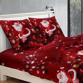 Obliečky z mikrovlákna SANTA A DARČEKY červené Rozmer obliečky: 2 ks 70 x 80 cm | 160 x 200 cm
