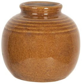 Hnedá glazúrovaná váza - Ø 8 * 8 cm