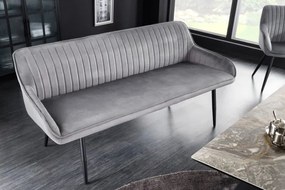 Lavica Turin 160cm strieborno sivý zamat