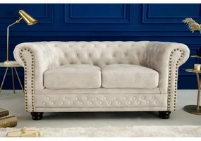 Sedacia súprava 42311 Chesterfield 2-sedenie Zamat Champagner  - Komfort-nábytok