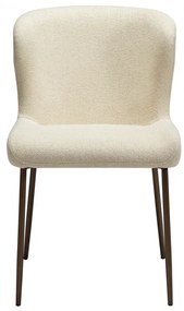 GLAM ČALÚNENÁ STOLIČKA almond/antique brass