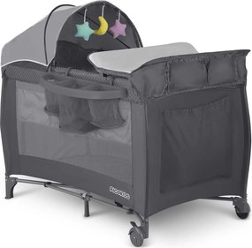Ricokids Cestovná postieľka + matrac + taška 125 x 65 x 78 cm RK-242 antracit