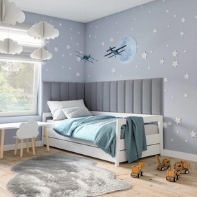 Čalúnený nástenný panel QUADRATTA 20x60 cm - viac farieb Farba: Svetlosivá