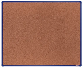 Korková nástenka boardOK v hliníkovom ráme, 1500 x 1200 mm, modrý rám