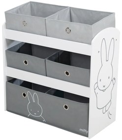 Biely/sivý detský organizér na hračky 63,5x29,5x60 cm Miffy – Roba