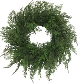 Dekoratívny zelený veniec z tújových vetvičiek - Ø 55*6 cm