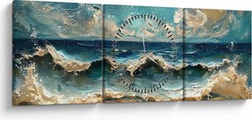 Obraz - Maľba mora (s hodinami) (90x30 cm)