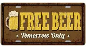 Ceduľa značka Free beer