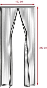 Sieťka do dverí proti hmyzu - FLORA - magnetická čierna