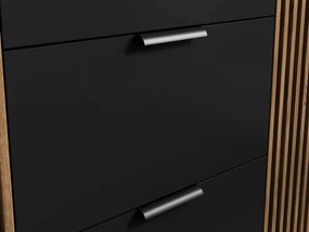 Komoda MEORATI 150x40 cm, čierna/dub artisan