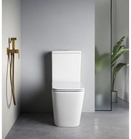 Sapho - Bidetová batéria CUBEMIX so sprškou pre podomietkovú inštaláciu, matná zlatá