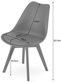 Bielo-čierna stolička BALI MARK s čiernymi nohami