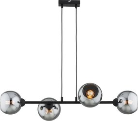 Brilagi - Závesný luster na lanku DIOR 4xE27/60W/230V čierna/dymová sivá