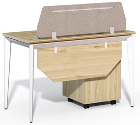 Kancelársky stôl s kontajnerom Houseland Profit Max 01 1206 dub/biela