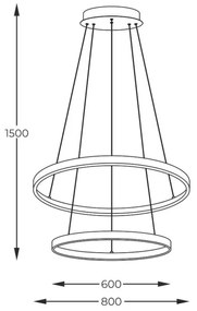 Zuma Line 2023200-GD - LED Luster na lanku BRENO LED/60W/230V 3000/4000/6000K