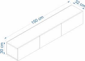 TV stolík NEXIRA 150 cm, biely