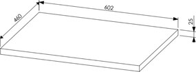 Comad Nábytková horná doska Leonardo 60 cm, dub sherman