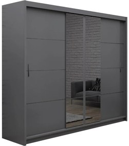 Skriňa Porto 250 grafit/zrkadlo