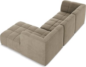 Hnedá zamatová rohová pohovka (pravý roh/s leňoškou) Aloha – Makamii