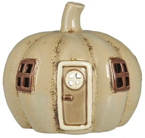 Ib Laursen Keramický svietnik tekvica Shaped Cream