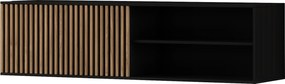 Závěsný TV stolek Meorati 150 cm černý/dub Artisan