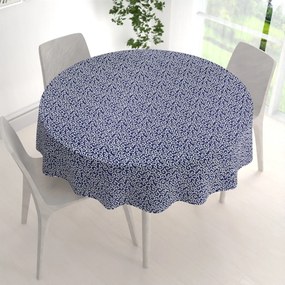 Biante Bavlnený okrúhly obrus Sandra SA-257 Ornamenty na tmavo modrom Ø 120 cm