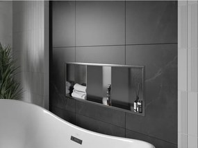 Mexen X-Wall-R, polica na zapustenie s prírubou  90 x 30 cm, grafitová matná - 19E0903010S