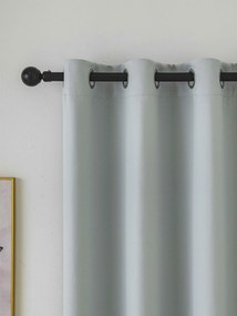 Blackout závesy Elias strieborná – 140 × 250 cm (2 ks) - krúžky