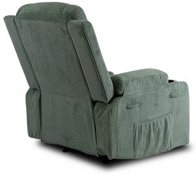 Masážne polohovateľné kreslo ARIEN zelený manšester - vintino.sk