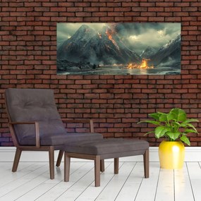 Obraz - Erupcia sopky (120x50 cm)