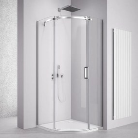 Polysan Polysan, THRON SQUARE štvrťkruhová sprchová zástena 900x900mm, číre sklo, ľavá, TL2690-5002