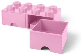 Svetloružový úložný box s dvoma zásuvkami LEGO®