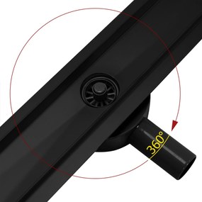 Rea PRO Black Matt, lineárny odtokový žľab 90cm, vzor Greek, čierna matná, REA-G8026