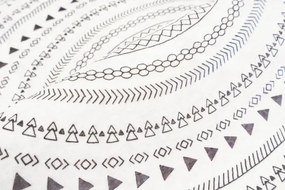 Protišmykový koberec NOVO krémový / čierny kruh